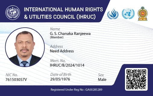 IHRUC member ID card front — sample layout